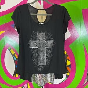 Hybrid, Cross Shirt with sheer back panel. Size Large. In good used condition!